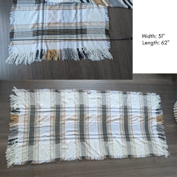 Merona, Extra Large Plaid Scarf/Shawl, White/Pink/Tan - Picture 9 of 9